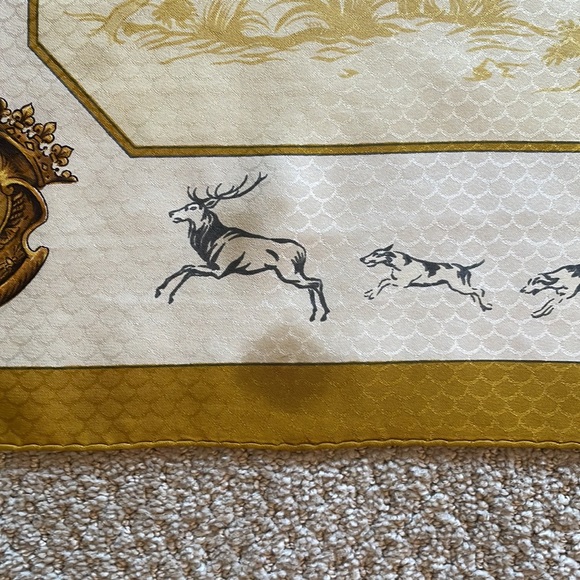 VINTAGE Hermes Silk Scarf Venerie Des Princes 1957 Silk Twill Charles Hallo - Picture 8 of 8